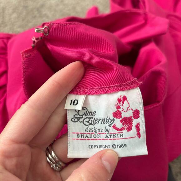 Vintage Time & Eternity Sharon Atkin 1980's Pink Puff Princess Gown 10 Prom - Picture 15 of 16